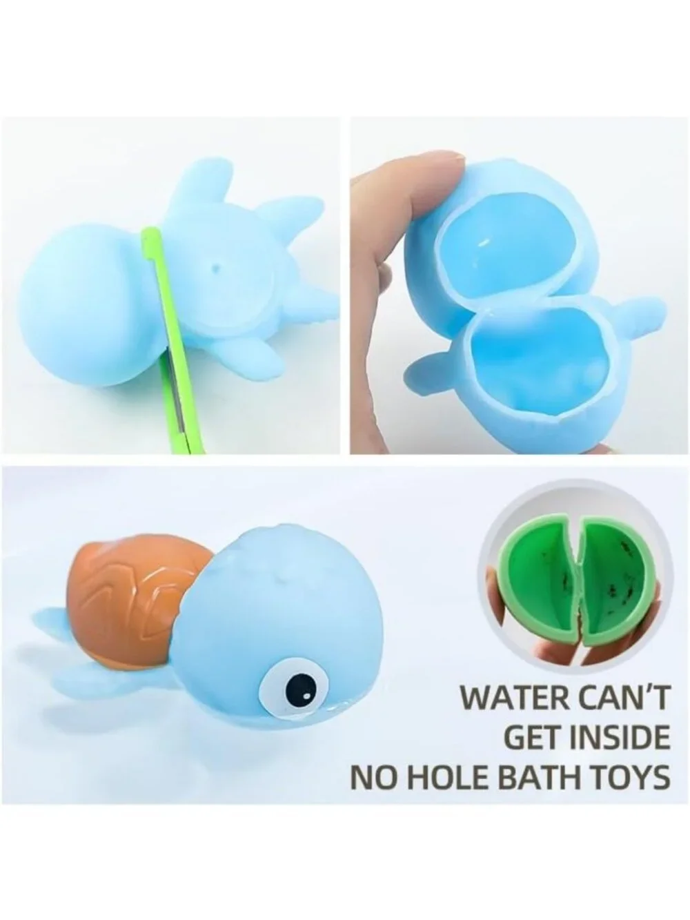 Fun Bath Toy Set for Babies 6-18 Months - No Hole Sea Animal Fishing Game
